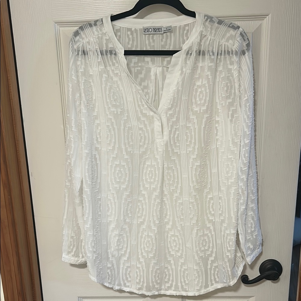 Gauzy White Women's blouse